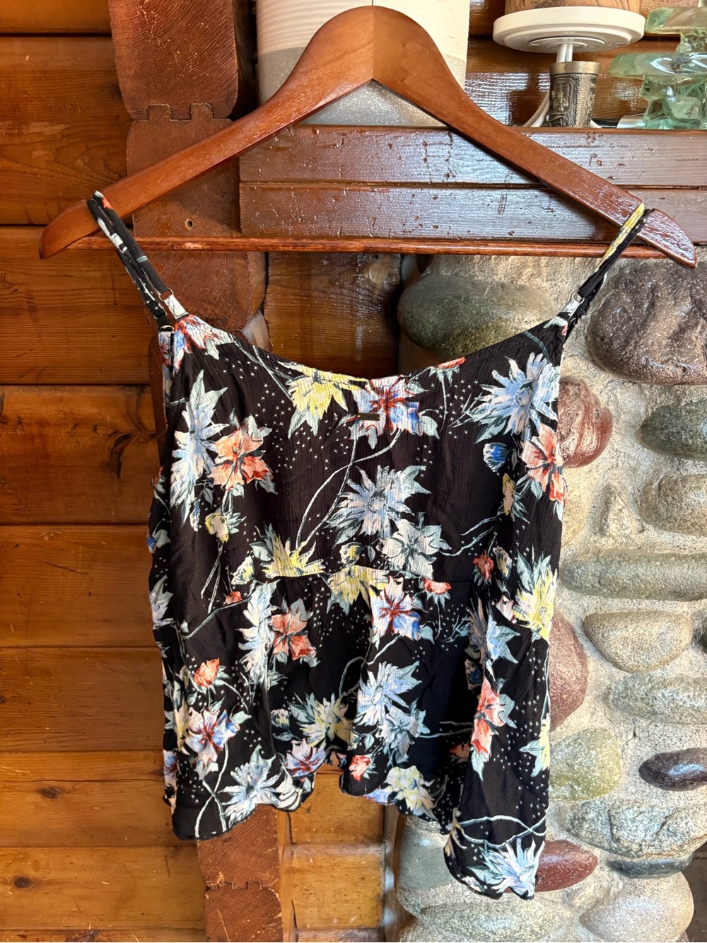 O’Neill Floral Button Front Babydoll Cami Tank Top M - Picture 4 of 10